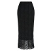 Trendyol Black Lace Normal Waist Maxi Lined Stretch Knit Skirt