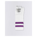 Organic Basics Core Stripe Crew Socks 2-pack White / Aubergine