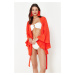 Trendyol Pomegranate Flower Belted Mini Woven Flywheel Kimono & Kaftan