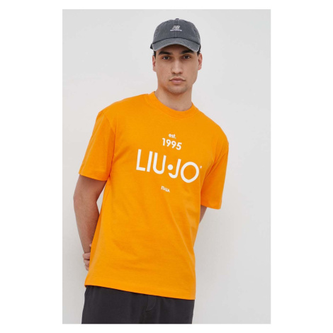 Tričko Liu Jo oranžová barva, s potiskem