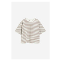 H & M - Bavlněné tričko styl boxy - bílá