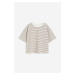H & M - Bavlněné tričko styl boxy - bílá