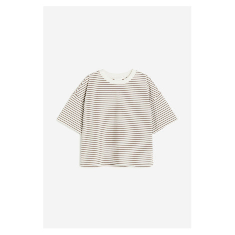 H & M - Bavlněné tričko styl boxy - bílá H&M