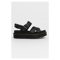 Kožené sandály Dr. Martens Voss II dámské, černá barva, na platformě, DM26799001