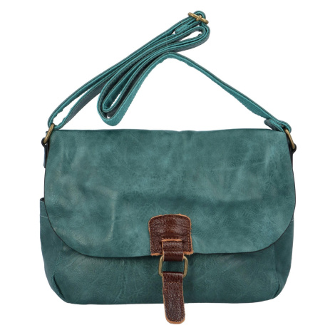 Výrazná dámská koženková crossbody Santara, zelenomodrá Paolo Bags