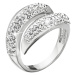 Evolution Group Stříbrný prsten s krystaly Swarovski bílý 35042.1