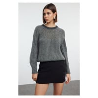 Trendyol Anthracite Thin Transparent View Knitwear Sweater