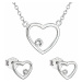 Evolution Group Sada šperků s krystaly Swarovski náušnice a náhrdelník bílé srdce 39163.1