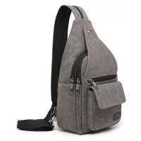 Úzký pánský crossbody batoh casual canvas Kono - šedý