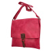 Stylová dámská koženková crossbody taška s klopou Sandra, růžová