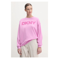 Mikina Dkny dámská, fialová barva, s aplikací, DP5T1140