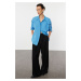 Trendyol Blue Shoulder Flounce Woven Shirt