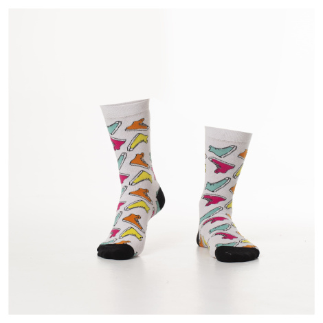 Dámské bílé ponožky s barevnými botami FASARDI