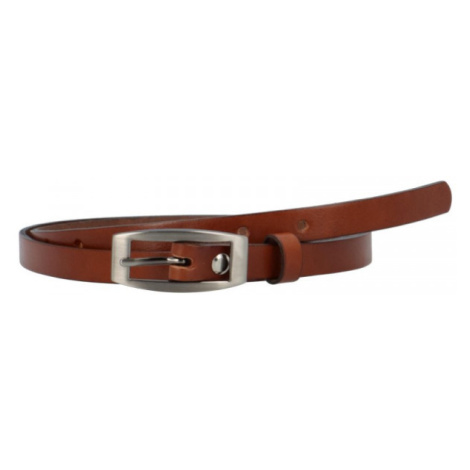 Dámský tenký kožený opasek Fausta, hnědá 90 Penny Belts