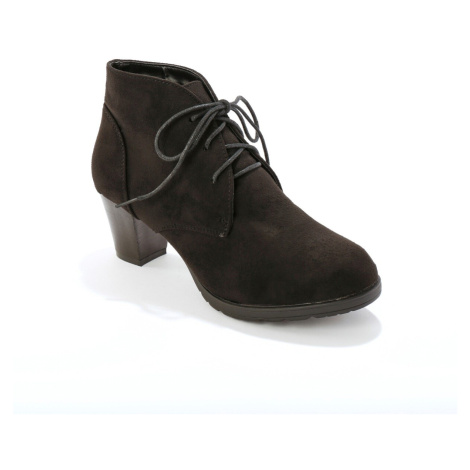 Blancheporte Kotníkové boty na podpatku v dřevěném vzhledu černá