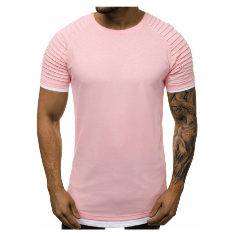 Ozonee Prodloužené pánské tričko růžové O/1262