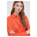 Košile Calvin Klein dámská, oranžová barva, regular, s klasickým límcem