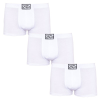 3PACK pánské boxerky Styx klasická guma bílé (3Q1061)