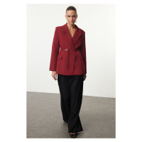 Trendyol Burgundy Accessory Detailed Blazer Jacket