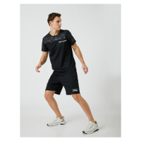 Koton Sports Shorts Waist Laced Slogan Printed Pocket Detailed