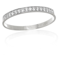 Dámský prsten z bílého zlata se zirkony PR0563BF + DÁREK ZDARMA