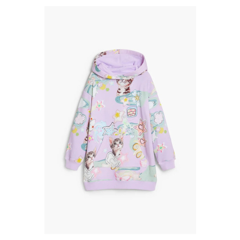 Dívčí šaty Desigual fialová barva, mini, oversize, 25WGVK08