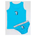 Denokids Shark Boy Blue Singlet Slip Set