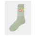 ASOS DESIGN ski club sports socks in light khaki-Green