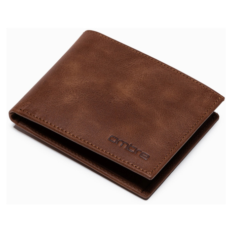 Hnědá pánská kožená peněženka Ombre Clothing