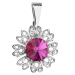 Evolution Group Přívěsek bižuterie se Swarovski krystaly růžová kytička 54032.3 fuchsia