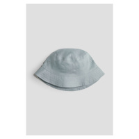 H & M - Lněný klobouk bucket - tyrkysová