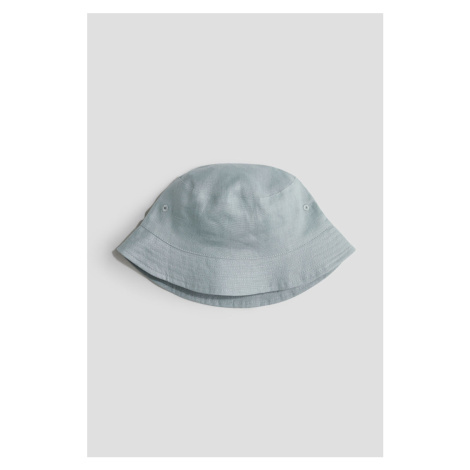 H & M - Lněný klobouk bucket - tyrkysová H&M