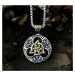 Camerazar Pánský náhrdelník s vikingským amuletem Nordic, stříbrno-zlatá barva, chirurgická ocel