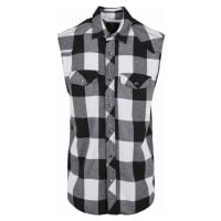 Brandit / Checkshirt Sleeveless white/black