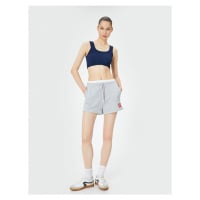 Koton Double Waist Detailed Sports Mini Shorts with Pockets and Tie Waist