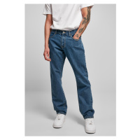 Ekologický Straight Leg Denim střední indigo vypraný