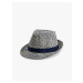 Koton Straw Fedora Hat with Band Detail and Knitted Motif