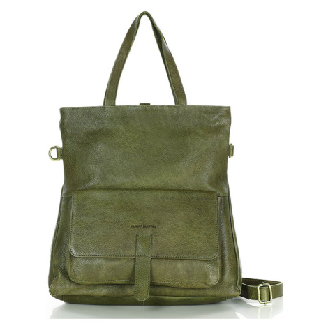 Kožená kabelka s funkcí batohu a kapsou 2v1 Marco Mazzini handmade