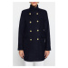 Trendyol Navy Blue Premium Gold Button Detailní razítkový kabát
