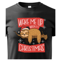 Dětské tričko Probuďte mě až když budou Vánoce - vánoční tričko