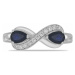 Prsten stříbrný s modrým safírem a zirkony Ag 925 016796 SAF - 62 mm 2,9 g