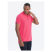 Tmavě růžové pánské polo tričko Ombre Clothing