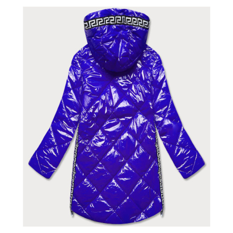 Lehká lesklá dámská bunda v chrpové barvě s lemovkami (LD7258BIG) LIBLAND