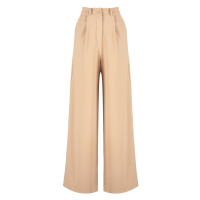 Trendyol Camel Extra široké nohavice / široké nohavice Plisé Detailní pletené kalhoty z krepové 