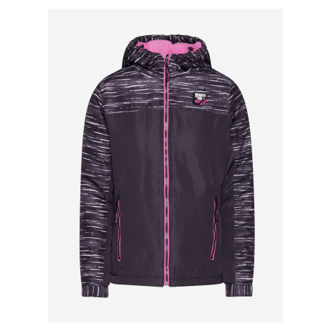 Růžovo-černá dámská žíhaná zimní bunda SAM 73