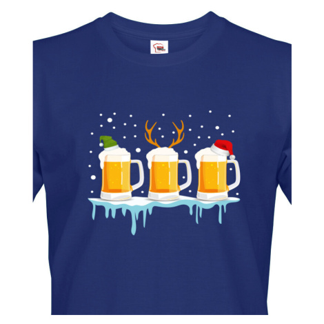 Pánské triko s potiskem Christmas beer - pro pivaře BezvaTriko