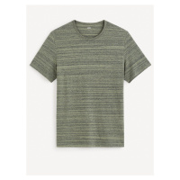 Zeleno-šedé pánské tričko Celio Gejecte