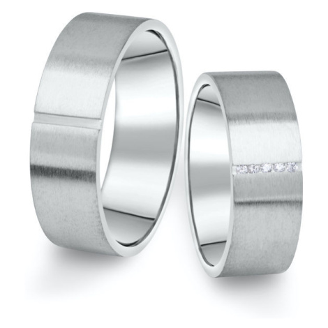 Snubní prsteny z bílého zlata s brilianty, pár - 17
