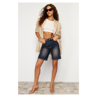 Trendyol Dark Blue More Sustainable Pale Effect Vintage Denim Shorts & Bermuda