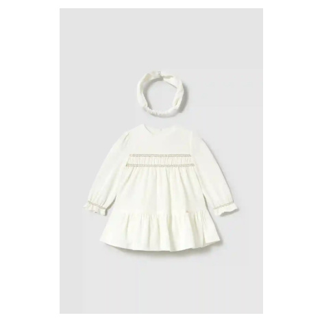 Dívčí šaty Mayoral bílá barva, mini, 2904